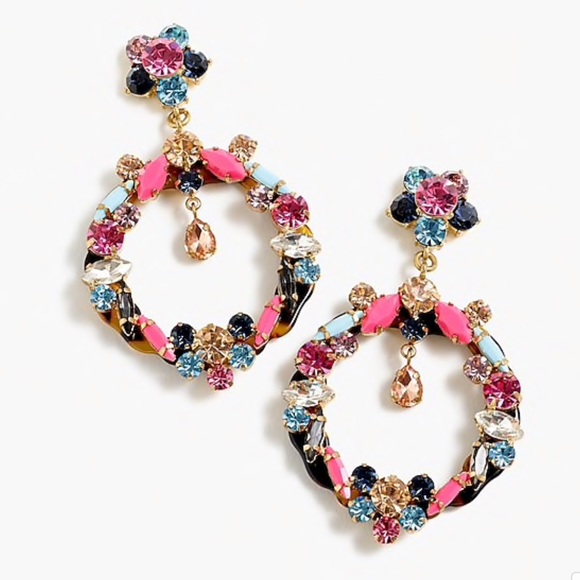 J. Crew Jewelry - J.Crew Crystal drop-hoop earrings